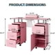 thumbnail image 3 of Kojooin Mesa de Manicura Profesional 4 Cajones, Ruedas Bloqueables y Reposamuñecas, Rosa, 3 of 8