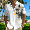 thumbnail image 5 of Camiseta retro para hombre con estampado 3D de animales, león y tigre, nueva camiseta de verano con solapa abotonada, ropa informal de moda hawaiana para hombre, 5 of 5
