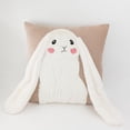 thumbnail image 2 of JWH Trendy Easter Rabbit Throw Pillow Cover Decorative Faux Fur Bunny Pillow Case Animal Cushion for Bed Living Room Home 18x18 Inches Camel White, 2 of 9