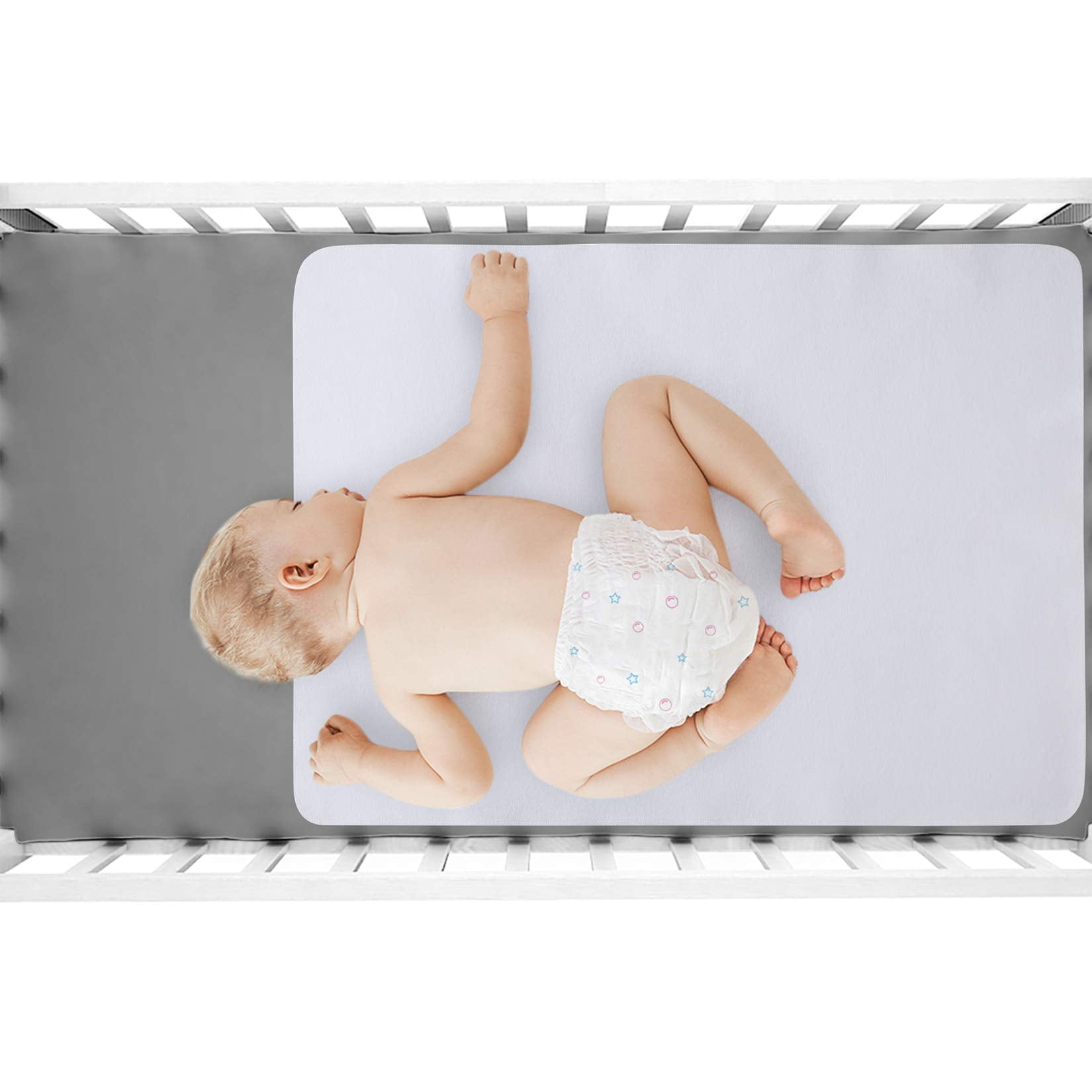 HAEMORE Waterproof Crib Mattress Protector Pad Flannel Crib Protector