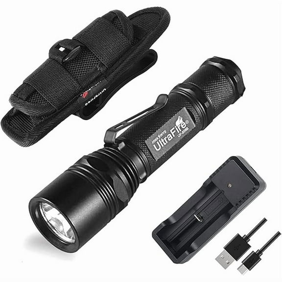 ZC LED Flashlight with Holster,WF-506B Single Mode EDC Handheld Tactical Flashlight,Super Bright 1000 Lumen Duty Flashlight with Belt Holster