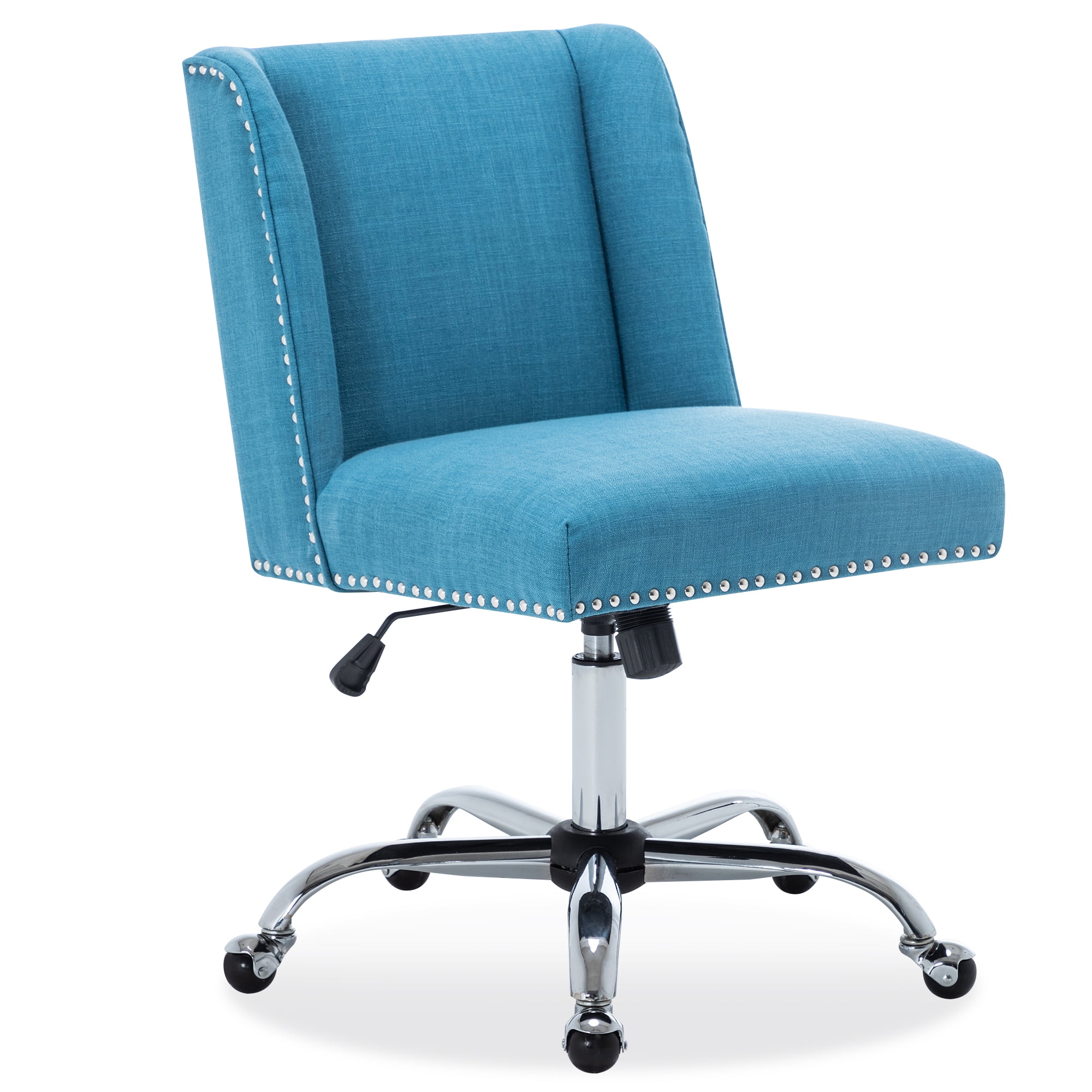 BELLEZE Upholstered Fabric Office Chair Nailhead Trim ...
