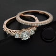 thumbnail image 4 of Bluebell Jewels 2Ct Round Cut CZ Bridal Wedding Ring Set 14K Rose Gold Plated, 4 of 7