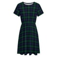 thumbnail image 4 of Blackwatch Tartan Modern Cute Blue And Green Plaid Dress Summer Street Style Dresses Female Short Sleeve Printed Sundress, 4 of 7