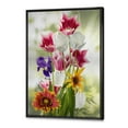 thumbnail image 4 of Vibrant Purple Red and Yellow Wildflowers 30 in x 40 in Framed Painting Canvas Art Print, by Designart, 4 of 5