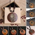 thumbnail image 2 of Retro Boho Ethnic Long Pendant Sweater Necklace Wood Beads Women Jewelry Gift, 2 of 8