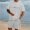 Light Gray, variant on EliteGoogv Men Outfit Set Gradient Letter Print Short Sleeve T Shirt And Shorts For Men Summer Casual Matching Set Light Pink 2XS