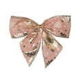 thumbnail image 3 of Northlight Shiny Snowflakes Christmas Bow Decorations - 5.5" - Pink and Gold - Pack of 6, 3 of 4