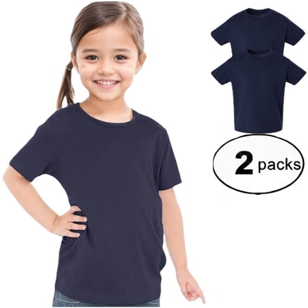 Couver Toddler Baby Unisex Cotton Jersey Short Sleeve T Shirt Activewear 2 Pack Navy 3T