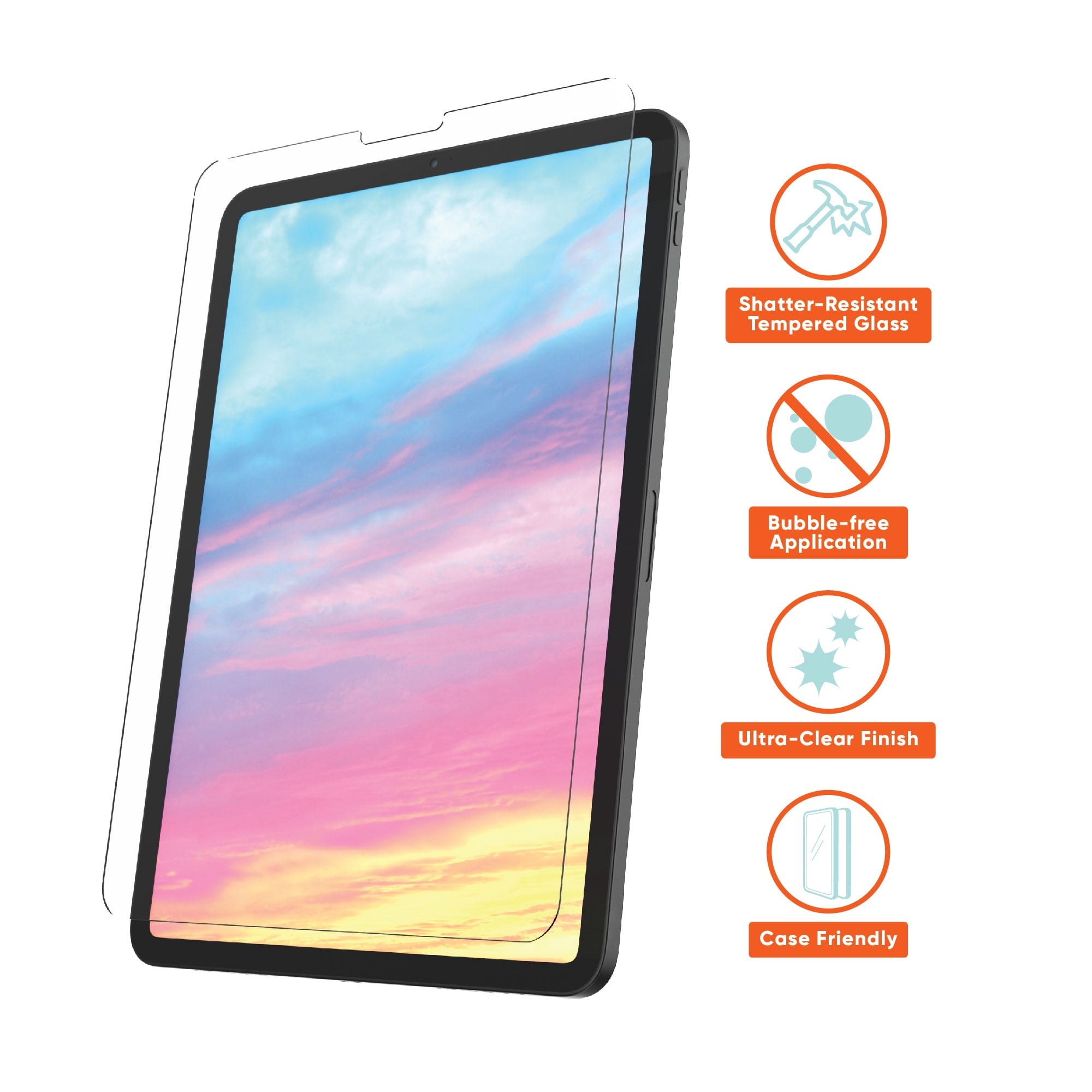 onn. Glass Screen Protector for iPad Air (4th Gen 2020)10.9'' Screen