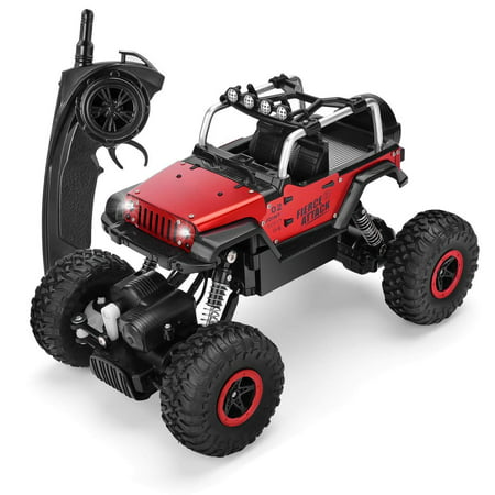 SZJJX RC Cars 1/18 Scale 4WD High Speed Vehicle 12MPH+ 2.4Ghz Radio Remote Control Off Road Racing Monster Trucks Fast Electric Race Desert Buggy with LED Light Vision Metal