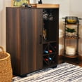 thumbnail image 6 of Sunnydaze Lavina 43" MDF 8-Bottle Wine Cabinet with Glass Rack and Shelves, Coffee Brown, 6 of 15