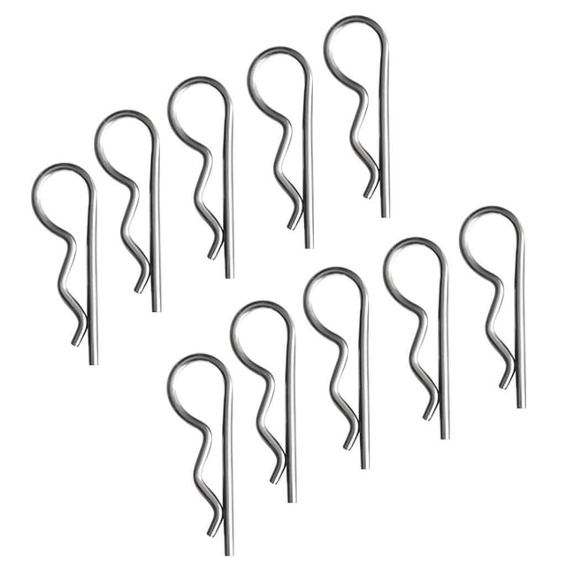 Xingzhi Premium Pack of 10 Marine Stainless Steel R Retaining Clip Spring Cotter Pins 3x65mm Robust and Resilient Type1 1Set