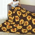 thumbnail image 6 of Sikiie Chocolate Plaid Sunflower A Ultra-Soft Micro flannel Blanket Luxury All Seasons Warm Blanket for Bedding Sofa and Travel (4 sizes)-40"x30", 6 of 7