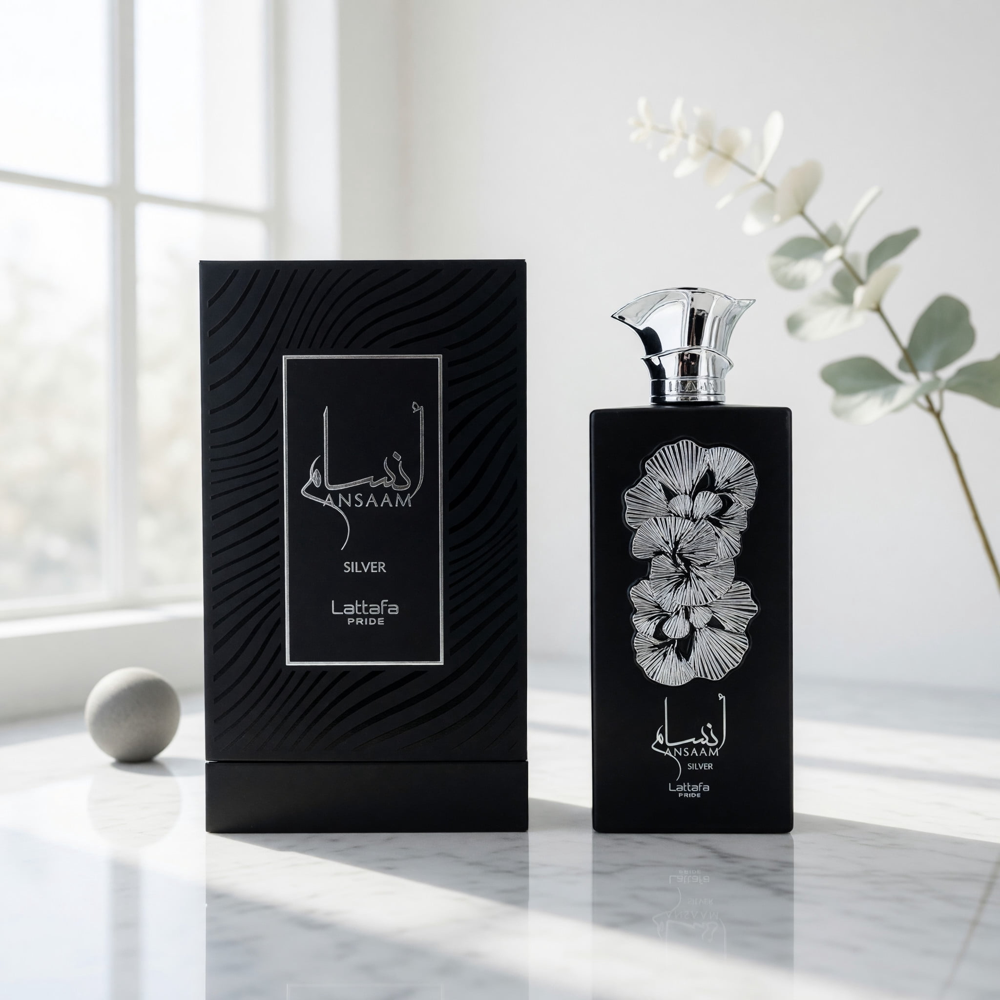 LATTAFA Ansaam Silver EDP Unisex 3.4 oz Fragrance with Citrus