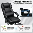 thumbnail image 5 of Hoffree Massage Office Chair with Heat Home Office Desk Chair with Retractable Footrest High Back Executive Leather Chair Reclining Office Chair with Lumbar Back Support for Office, 5 of 11