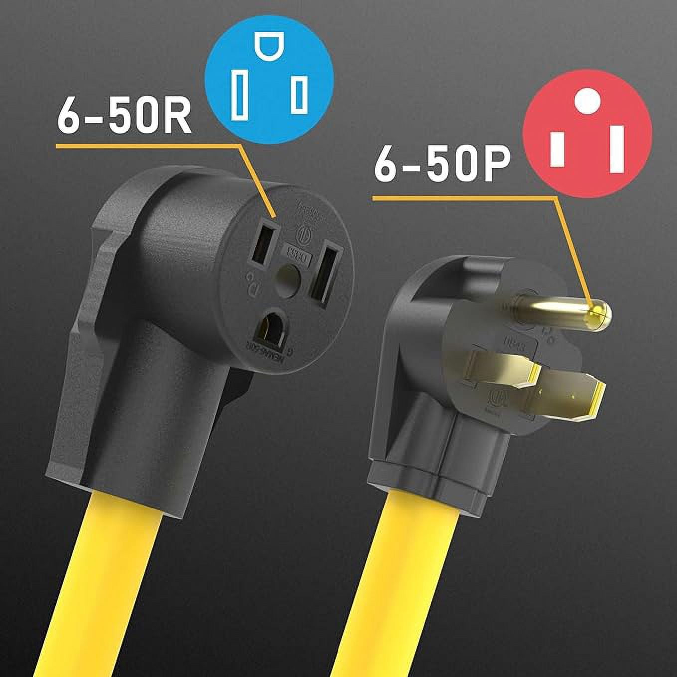 TOOLIOM 6-50P to 6-50R Welder Extension Cord 40FT 8AWG Power Extension Cord for Welding Machines with ETL Approved