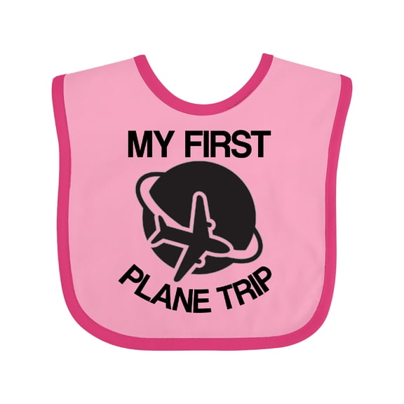 Inktastic My First Plane Trip Airplane Boys or Girls Baby Bib