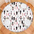 thumbnail image 2 of Elastic Hem Round Tablecloth in Bohemian Floral Design, Perfect Fit for 52-56 Inch Tables, Washable Cover for Indoor Outdoor, 2 of 7