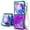 Aqua Purple, variant on Nagebee For Motorola Razr 2024 Phone Case Girls’ Wrist Strap Lanyard Women’s Cute Glitter Liquid Phone Cover