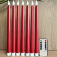 thumbnail image 4 of Qocolhg Red Flameless Taper Candles with Remote Control, 11 Inch LED Candlesticks Battery Operated, Realistic 3D Flame with Wick, Timer, Christmas Decorations, 4 of 6