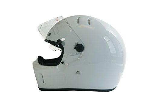CRG Sports ATV Motocross Motorcycle Scooter Full-Face Fiberglass Helmet DOT Certified ATV-1 White Size Medium