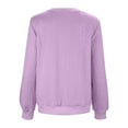 thumbnail image 5 of Fiaer Quarter Zip Women Sweatshirts Crew Neck Plus Size Long Sleeve Jacquard Pullovers Baggy Casual Fashion Tops Light Purple L, 5 of 7