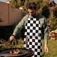 thumbnail image 4 of Black and White Checkered Pattern Apron-Garden Aprons for Women with Pockets-Cotton Linen Waterproof Kitchen Cooking Gardening Aprons Adjustable for Kitchen,Cooking,BBQ and Salon 33x27 Inch, 4 of 7