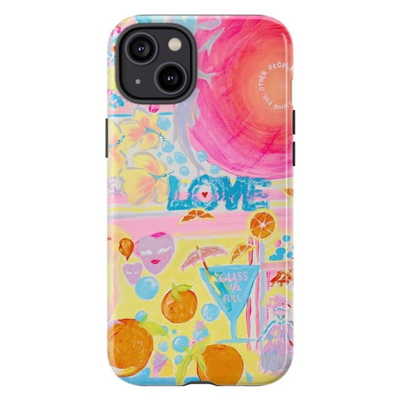 Colorful Love Collage Phone Case, Artistic Motivational Abstract iPhone Cover, Unique Protective Case for iPhone 17 16 15 14 13 12 11 Plus Pro Max Mini