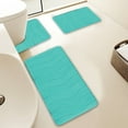 thumbnail image 2 of Beautynvta Memory Foam Bath Mat Set, 3 Pieces Quick-Dry Absorbent Bath Mats and U-Shaped Contour Rug for Bathroom, Non-Slip and Soft Comfortable, Light Blue, 2 of 8