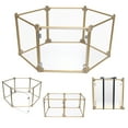 thumbnail image 2 of Front Row Foldable Dog Playpen Pen, Durable Indoor Outdoor Portable Crate Kennel Safe Accessories for Puppy, Cat, Bunny, Pet for Play Exercise Rest with Clear Transparent Panels and Gold Rods, 2 of 7