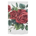 thumbnail image 2 of Red Roses Green Leaves Flowers Blackout Curtain Panels Drapes Privacy Assured with Light Filtering Curtains for Living room Bedroom Bathroom Window, 2 of 6