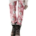 thumbnail image 2 of Mingw Christmas Leggings for Women Plus Size High Waist Workout Pants Snowman Snowflake Santa Claus Print Ultra Soft Brushed Ankle Length Leggings Tights,Multicolor,S, 2 of 5