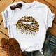 thumbnail image 1 of Mujeres Tops cuello redondo Sexy negro camisetas beso labio divertido verano mujer suave camiseta labios acuarela gráfico camiseta Top9180 Tan Jianjun unisex, 1 of 2