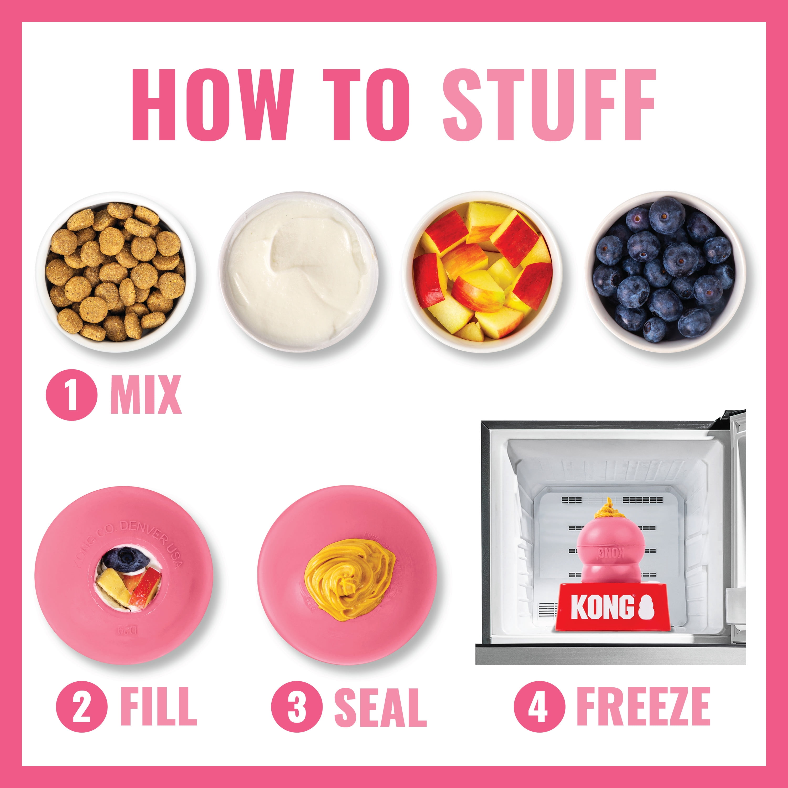 KONG® Classic Rubber Puppy Dog Toy for Beginner Chewers, Pink, Extra Small for Dogs up to 5 lbs