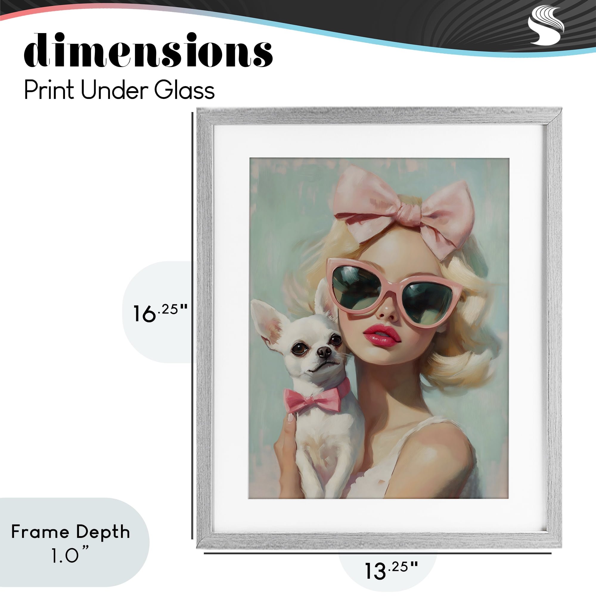 Stupell Industries Girl with Chihuahua Gray Framed Print Under Glass, design by The Prints Vibe