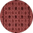 thumbnail image 1 of Ahgly Company Machine Washable Indoor Round Abstract Red Modern Area Rugs, 8' Round, 1 of 4