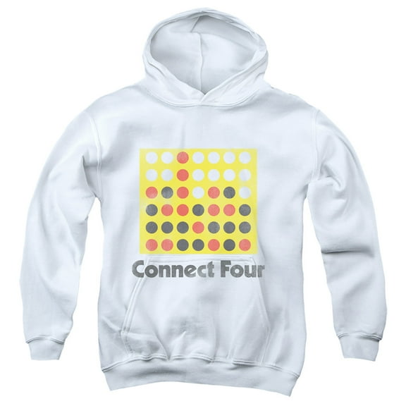 Connect Four - Classic Logo Distressed - Youth Hooded Sweatshirt - Large