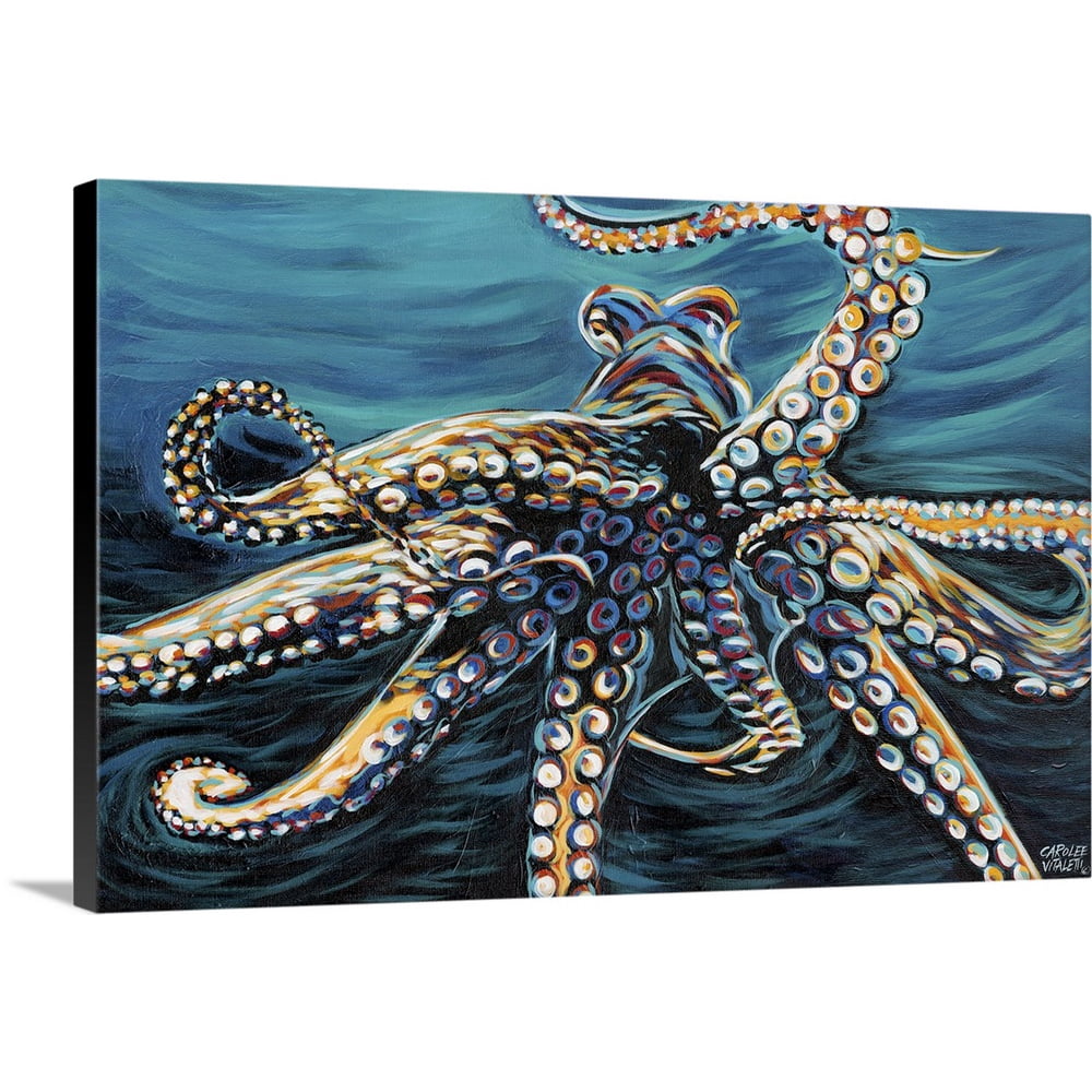 Wild Octopus II Canvas Wall Art, Coastal Home Decor 24x16 Walmart