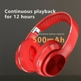 thumbnail image 5 of Bluetooth Headphones for Kids, Wireless Headphones with Microphone Includes Aux Cord, Volume Reduced Kids Foldable Headphones for School, Home, or Travel,Red, 5 of 6