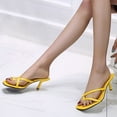 thumbnail image 3 of Vedolay High Heels For Prom Flat High Heels for Women Casual Open Toe Summer High Shoes,Yellow 8, 3 of 5