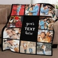 thumbnail image 4 of Custom Blanket with Photos Text Customized Blanket Personalized Flannel Throw Blankets for Adult Kid Birthday Christmas Fathers Mothers Valentines Day Customized Gift Blankets, 4 of 5