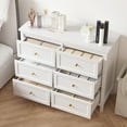 thumbnail image 7 of DIYART 6 Drawer Dresser for Bedroom, 41" Wide Large Chest of Drawers with Golden Handles, Modern Modern Bedroom Storage Dresser for Closet and Living Room, White, 7 of 7