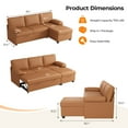 thumbnail image 3 of COPIAE 80” L Shaped Sofa Sleeper, 2 in 1 Pull Out Sofa Bed with Upholstered Cushion, Faux Leather Couch with Storage& Removable Armrest, Modern Comfort Sectional Couch Bed for Living Room Bedroom, 3 of 10