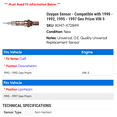 thumbnail image 2 of Oxygen Sensor - Compatible with 1990 - 1992, 1995 - 1997 Geo Prizm VIN 5 1991 1996, 2 of 2