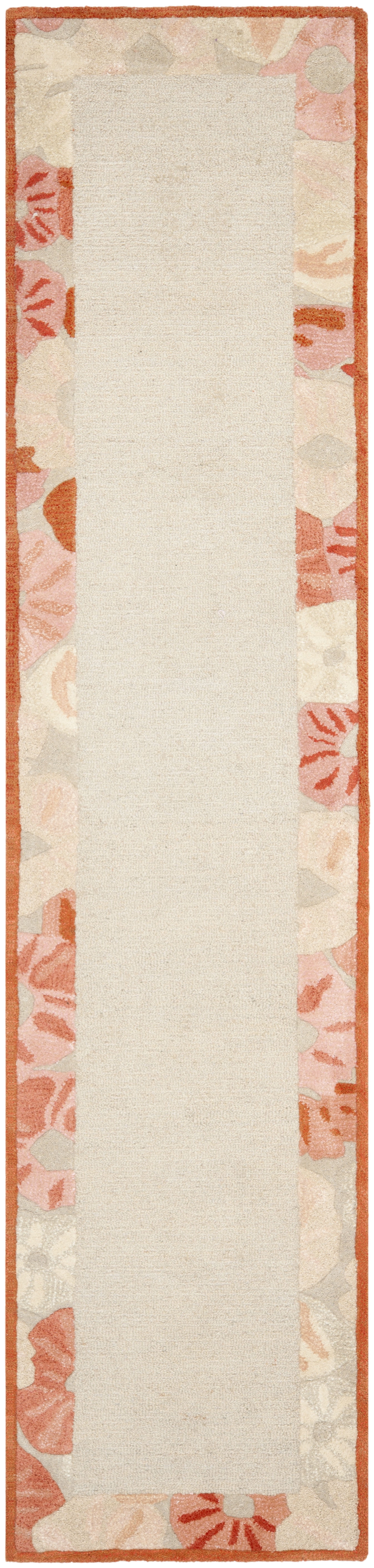 SAFAVIEH Martha Stewart Poppy Floral Border Runner Rug, Cayenne Red, 2