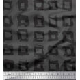 thumbnail image 1 of Soimoi Gray Poly Georgette Fabric Square Geometric Decor Fabric Printed Yard 42 Inch Wide, 1 of 3