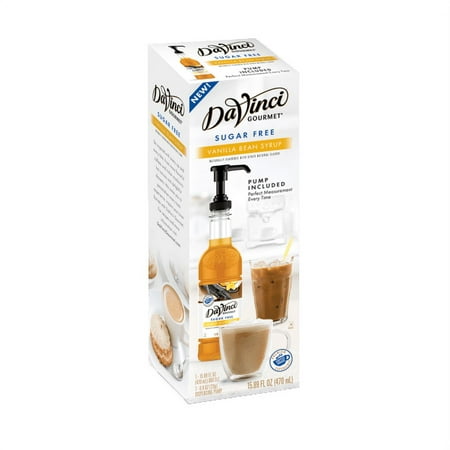 DaVinci Gourmet Sugar Free Syrup with Pump, Vanilla Bean, 470ml
