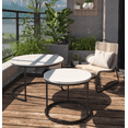 thumbnail image 2 of Yoneston 27.6" Round Coffee Table Set of 2, Wood Marble Pattern Top with Sturdy Metal Frame for Living Room Bedroom Balcony Yard, White, 2 of 9