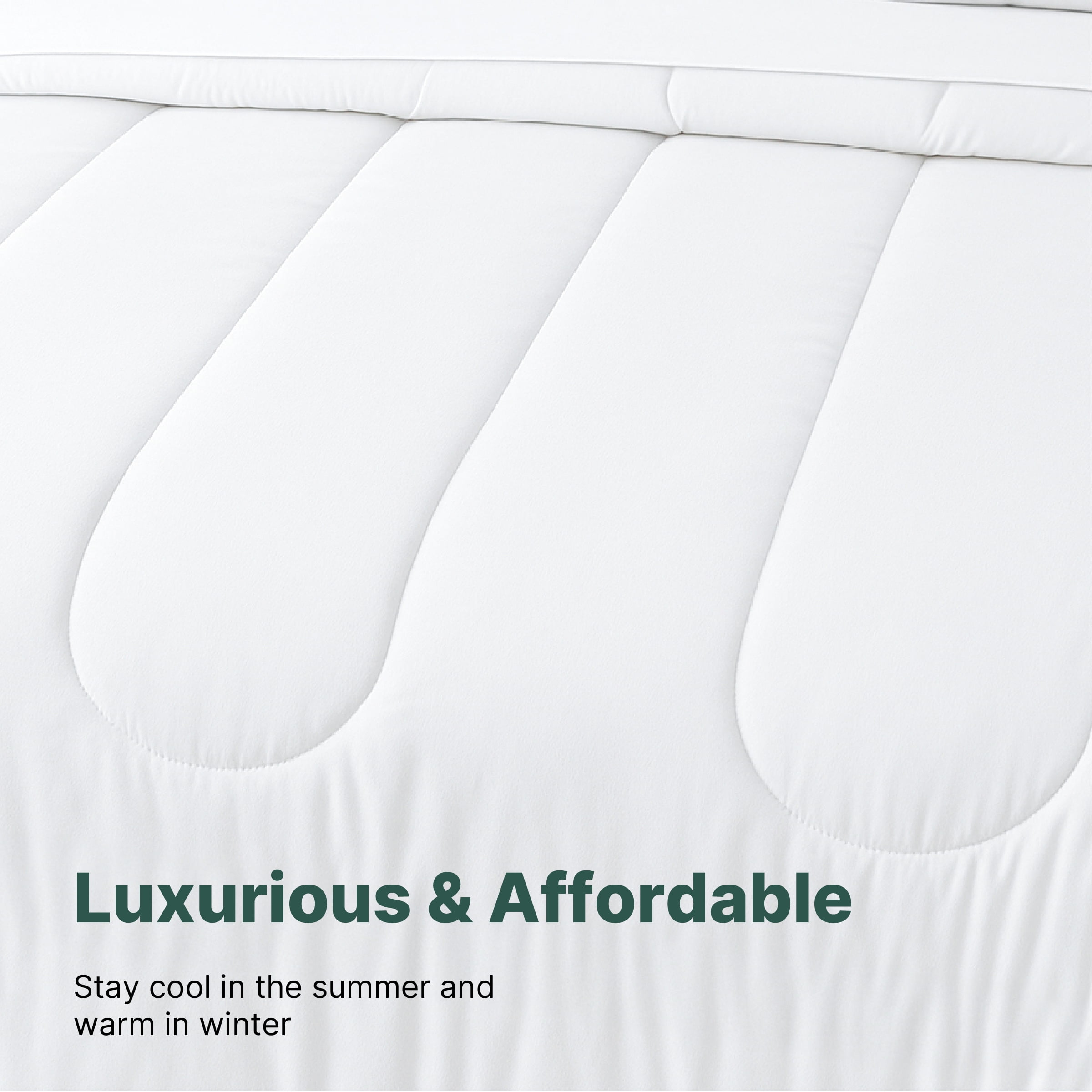 Beddora Ensemble de Lit 5 Pcs – Comprend une Couette, 2 Taies d'Oreiller, un Coussin Décoratif et un Coussin Carré – Ultra-Doux, Toutes Saisons, Grand – Blanc Éclatant